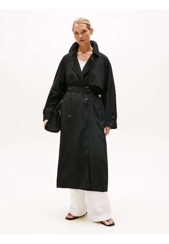 Gabardina Negra Ligera De Corte Oversize Tommy Hilfiger Tommy Hilfiger