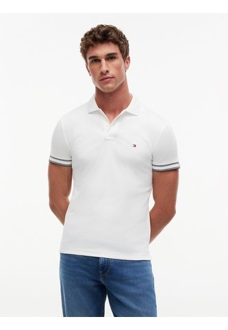 Polo Blanco En Algodón Fluido De Corte Slim Tommy Hilfiger Tommy Hilfiger