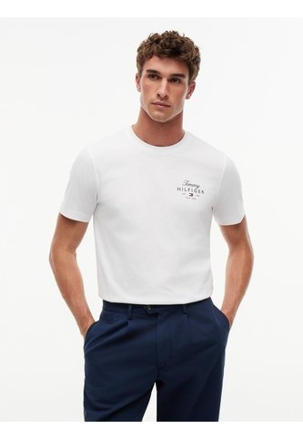 Camiseta Blanca De Cuello Redondo De Punto Con Logo Tommy Hilfiger Tommy Hilfiger