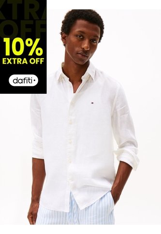 Camisa Blanca De Corte Regular Con Logo Tommy Hilfiger Tommy Hilfiger