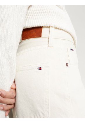 Jeans Blancos De Talle Alto Con Corte Globo Y Regular Tommy Hilfiger