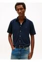 Camisa Azul Flex Poplin Solid De Manga Corta Tommy Hilfiger de Tommy Hilfiger
