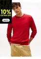 Saco Rojo De Cuello Redondo Con Logo Bordado Tommy Hilfiger de Tommy Hilfiger