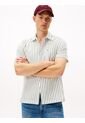 Camisa Blanca Seersucker De Corte Regular Con Diseño De Rayas Tommy Hilfiger de Tommy Hilfiger