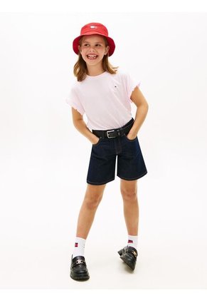 Camiseta Rosa Essential Con Ribetes De Volantes Tommy Hilfiger