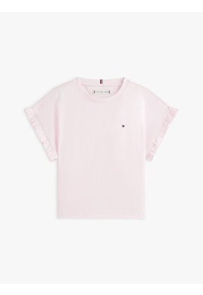 Camiseta Rosa Essential Con Ribetes De Volantes Tommy Hilfiger