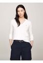 Suéter Blanco De Cuello V Con Logo Tommy Hilfiger de Tommy Hilfiger