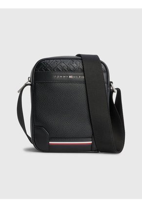 Bolso Cruzado Con Rayas De Colores Distintivos Hombre Negro Tommy Hilfiger
