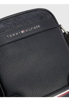 Bolso Cruzado Con Rayas De Colores Distintivos Hombre Negro Tommy Hilfiger