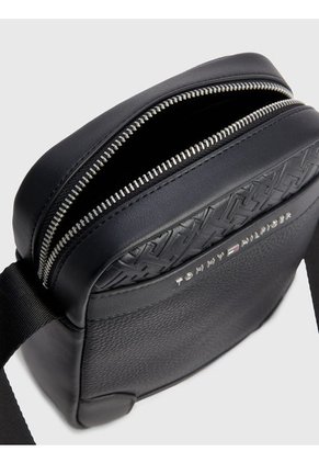 Bolso Cruzado Con Rayas De Colores Distintivos Hombre Negro Tommy Hilfiger