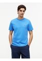 Camiseta Azul De Cuello Redondo Con Logo Bordado Tommy Hilfiger de Tommy Hilfiger