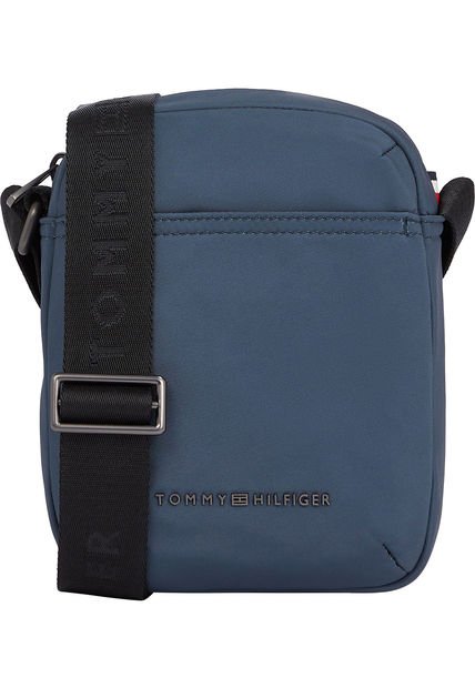 Bolso Azul Reporter Con Logo Metálico Tommy Hilfiger