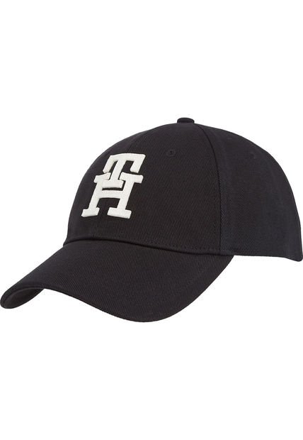 Gorra Negra De Béisbol Con Monograma TH Tommy Hilfiger