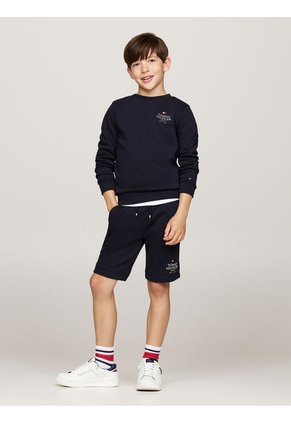 Bermudas Niño Azul Con Logo Tommy Hilfiger