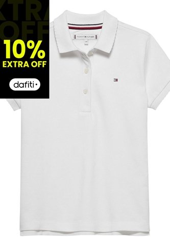 Polo Blanco Para Niña Con Puños Festoneados Tommy Hilfiger Tommy Hilfiger