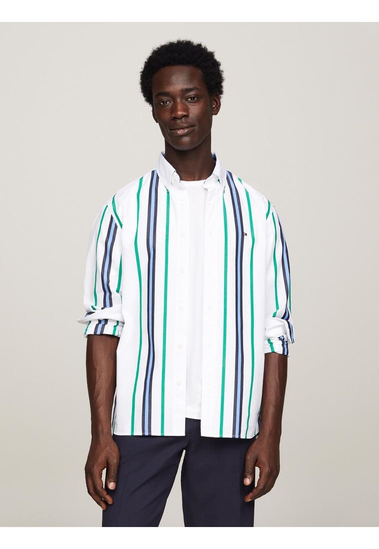 Camisa blanca de rayas online