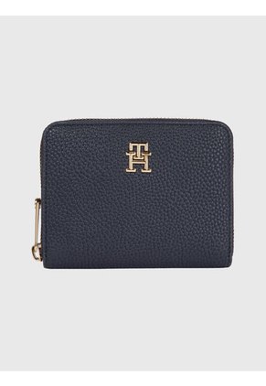 Cartera Mediana Con Cremallera Y Monograma Mujer Azul Tommy Hilfiger