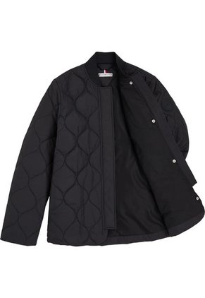 Chaqueta Negra Bomber Acolchada Para Mujer Tommy Hilfiger