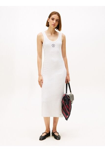 Vestido Multicolor De Corte Slim Con Diseño De Rayas Tommy Hilfiger