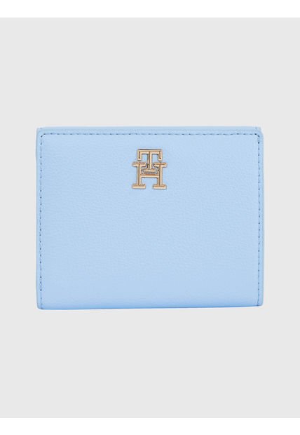 Cartera Mediana Con Acabado Granulado Mujer Azul Tommy Hilfiger