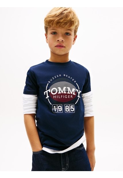 Camiseta Multicolor Para Niño Con Logo Gráfico De Baloncesto Tommy Hilfiger