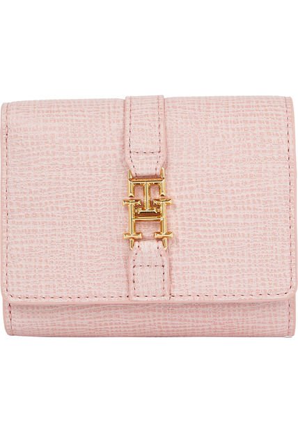 Cartera Mediana Con Insignia Del Monograma Th Mujer Rosa Tommy Hilfiger