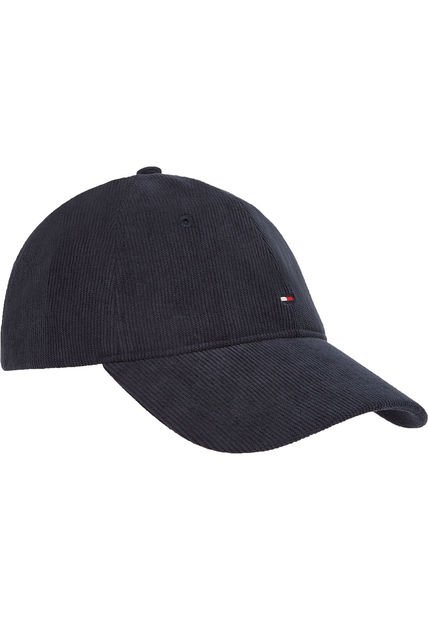 Gorra Azul De Seis Paneles En Pana Con Logo Tommy Hilfiger
