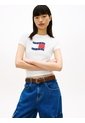 Camiseta Blanca De Punto Slim Con Logo Ondulante Tommy Jeans de Tommy Hilfiger