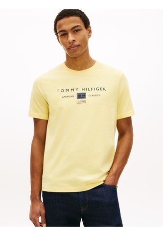 Camiseta Amarilla De Punto Con Logo Tommy Hilfiger Tommy Hilfiger
