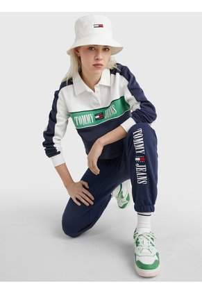 Joggers De Corte Amplio Con Parche Mujer Azul Tommy Jeans