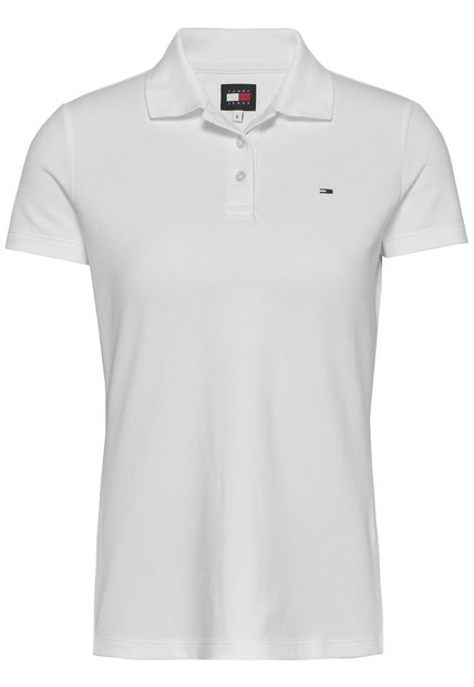 Polo Blanco Essential De Corte Slim Tommy Jeans