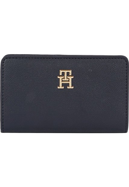 Cartera Mediana Con Insignia Del Monograma Th Mujer Azul Tommy Hilfiger