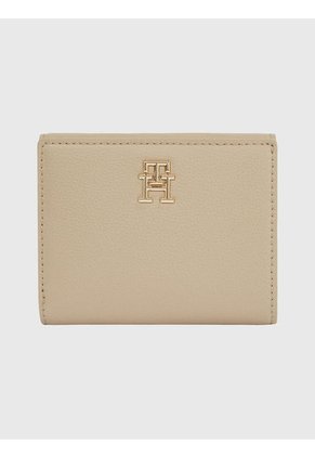 Cartera Mediana Con Acabado Granulado Mujer Beige Tommy Hilfiger