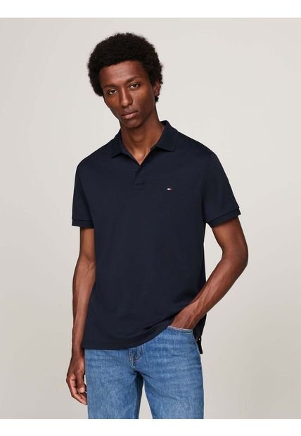 Polo Azul Essential De Corte Regular Con Logo Tommy Hilfiger