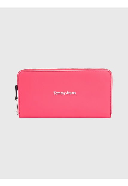 Cartera Grande Con Cremallera Y Logo Mujer Rosa Tommy Hilfiger