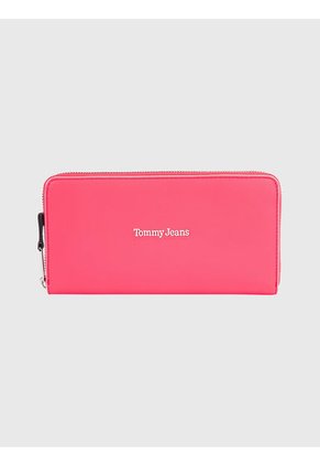 Cartera Grande Con Cremallera Y Logo Mujer Rosa Tommy Hilfiger