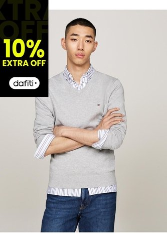Saco Gris Tejido Essential De Cuello V Tommy Hilfiger Tommy Hilfiger