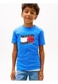 Camiseta Azul Para Niño Con Logo Estampado En El Pecho Tommy Hilfiger de Tommy Hilfiger
