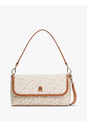 Bolso Beige Mensajero TH Monoplay Con Solapa Tommy Hilfiger