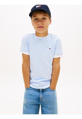 Camiseta Celeste Para Niño De Punto Con Logo Bordado Tommy Hilfiger Tommy Hilfiger