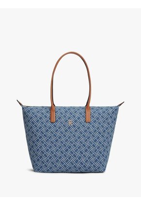 Bolso Azul Tote En Tejido Denim Con Logo Tommy Hilfiger