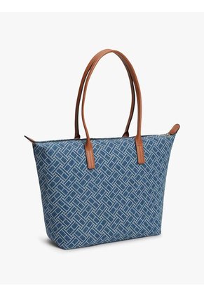 Bolso Azul Tote En Tejido Denim Con Logo Tommy Hilfiger