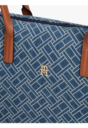 Bolso Azul Tote En Tejido Denim Con Logo Tommy Hilfiger