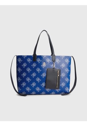 Bolso Tote Iconic Con Monogramas Th Mujer Azul Tommy Hilfiger