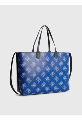 Bolso Tote Iconic Con Monogramas Th Mujer Azul Tommy Hilfiger