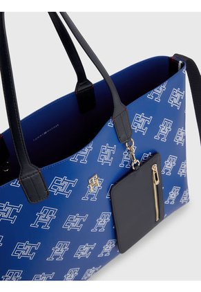 Bolso Tote Iconic Con Monogramas Th Mujer Azul Tommy Hilfiger