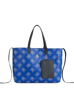 Bolso Tote Iconic Con Monogramas Th Mujer Azul Tommy Hilfiger