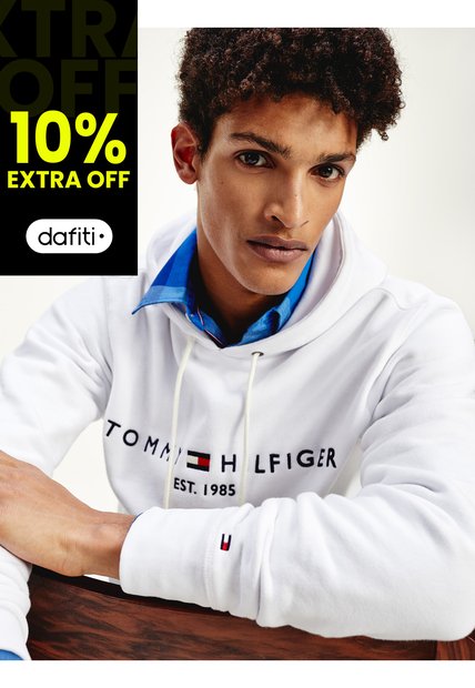 Suéter Blanco Con Gorro Y Logo Bordado Tommy Hilfiger