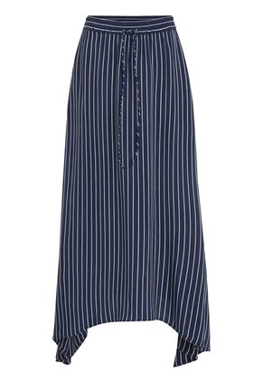 Falda Midi Con Diseño De Rayas Mujer Blanco Tommy Hilfiger