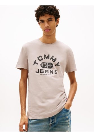 Camiseta Gris De Punto Con Cuello Redondo Tommy Jeans Tommy Hilfiger